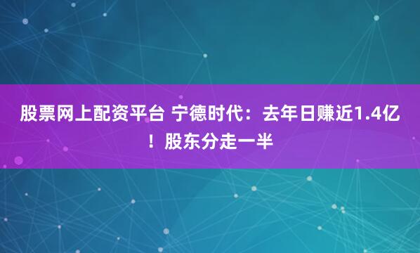 股票网上配资平台 宁德时代：去年日赚近1.4亿！股东分走一半