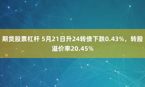 期货股票杠杆 5月21日升24转债下跌0.43%，转股溢价率20.45%