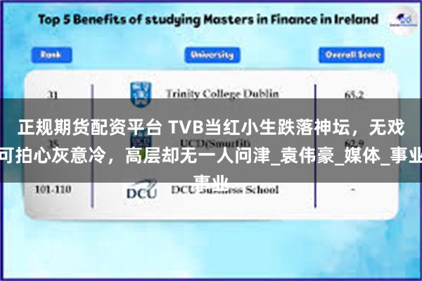 正规期货配资平台 TVB当红小生跌落神坛，无戏可拍心灰意冷，高层却无一人问津_袁伟豪_媒体_事业