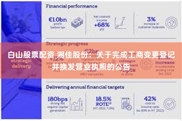 白山股票配资 湘佳股份：关于完成工商变更登记并换发营业执照的公告